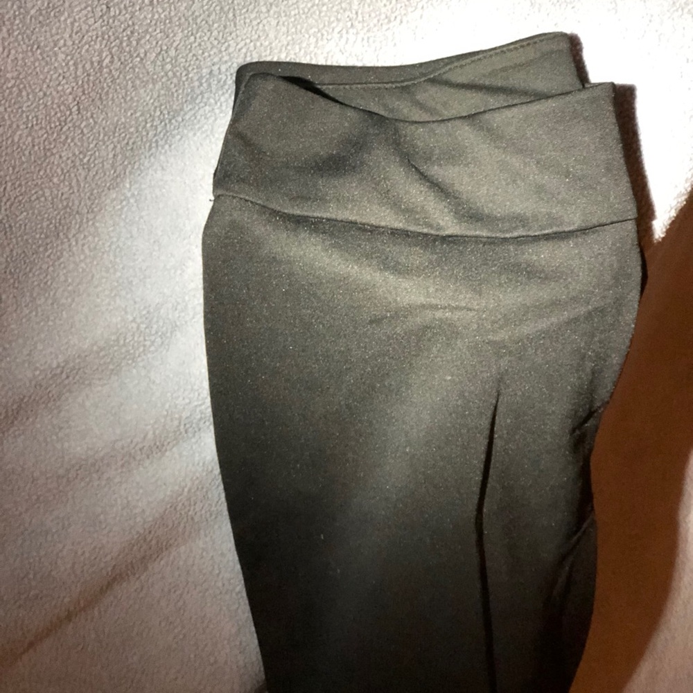 Stretchy, slick, black pants